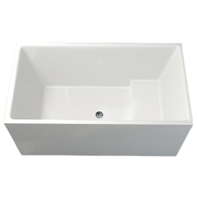 Contemporary White Acrylic Bathtub Rectangular Soaking Tub for Home With Seat Tub Clearhalo 'Bathroom Remodel & Bathroom Fixtures' 'Bathtubs' 'Home Improvement' 'home_improvement' 'home_improvement_bathtubs' 'Showers & Bathtubs' 6201046