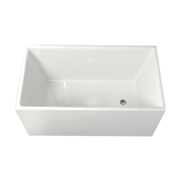 Contemporary White Acrylic Bathtub Rectangular Soaking Tub for Home Clearhalo 'Bathroom Remodel & Bathroom Fixtures' 'Bathtubs' 'Home Improvement' 'home_improvement' 'home_improvement_bathtubs' 'Showers & Bathtubs' 6201050