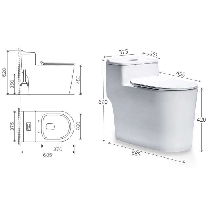 Modern One Piece Toilet Bowl Floor Mount Flush Toilet with Seat Clearhalo 'Bathroom Remodel & Bathroom Fixtures' 'Home Improvement' 'home_improvement' 'home_improvement_toilets' 'Toilets & Bidets' 'Toilets' 6203601