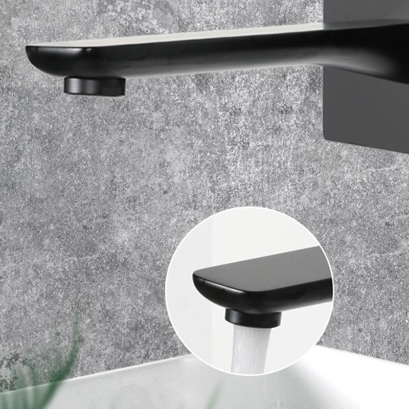 Contemporary Style Faucets Wall Mounted Faucets with Lever Handles Clearhalo 'Bathroom Remodel & Bathroom Fixtures' 'Bathroom Sink Faucets' 'Bathroom Sinks & Faucet Components' 'bathroom_sink_faucets' 'Home Improvement' 'home_improvement' 'home_improvement_bathroom_sink_faucets' 6211533