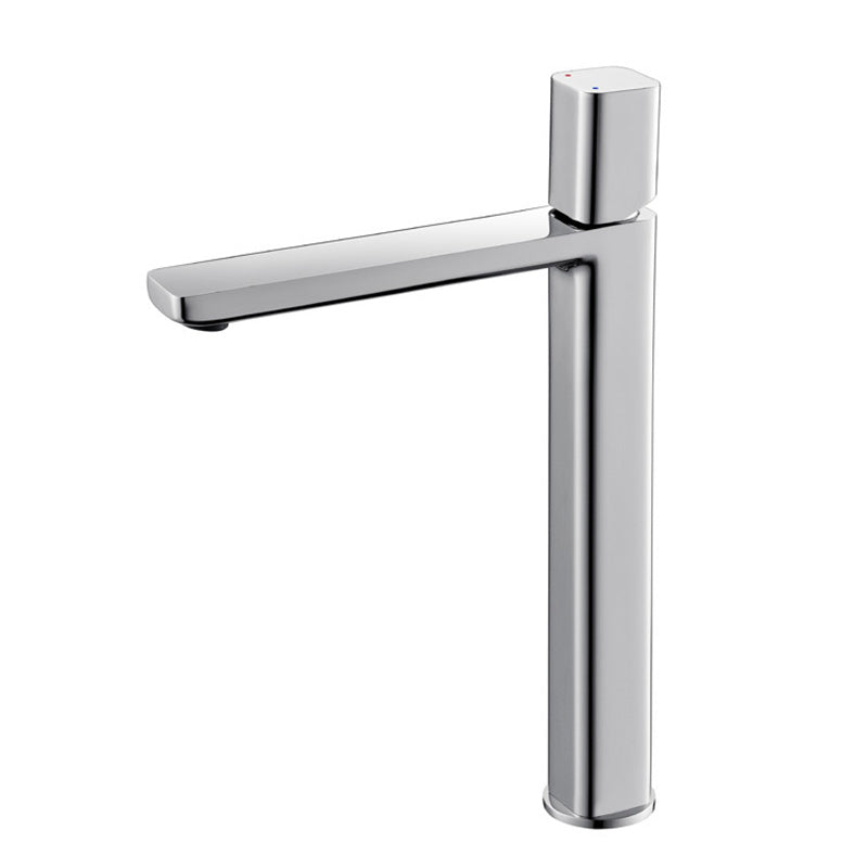 Modern Vessel Faucet Brass Lever Handles Low Arc Bathroom Sink Faucet Silver 12" Clearhalo 'Bathroom Remodel & Bathroom Fixtures' 'Bathroom Sink Faucets' 'Bathroom Sinks & Faucet Components' 'bathroom_sink_faucets' 'Home Improvement' 'home_improvement' 'home_improvement_bathroom_sink_faucets' 6211556