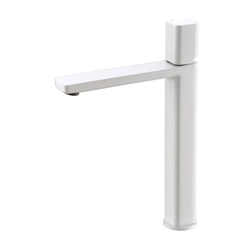 Modern Vessel Faucet Brass Lever Handles Low Arc Bathroom Sink Faucet White 12" Clearhalo 'Bathroom Remodel & Bathroom Fixtures' 'Bathroom Sink Faucets' 'Bathroom Sinks & Faucet Components' 'bathroom_sink_faucets' 'Home Improvement' 'home_improvement' 'home_improvement_bathroom_sink_faucets' 6211558