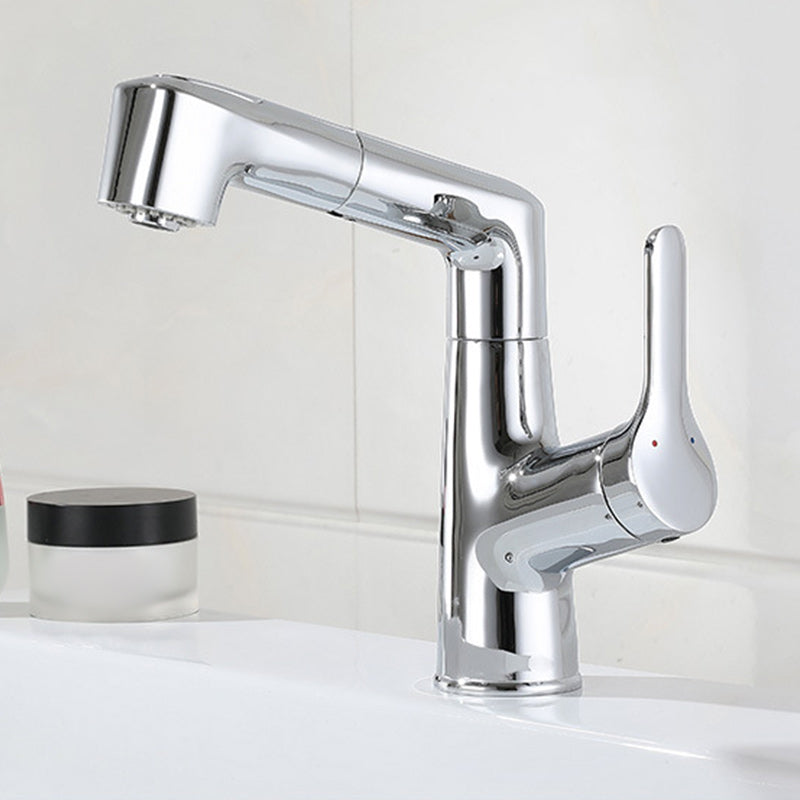 Simplicity Centerset Faucet Pure Color Bathroom Vessel Faucet Chrome Square Clearhalo 'Bathroom Remodel & Bathroom Fixtures' 'Bathroom Sink Faucets' 'Bathroom Sinks & Faucet Components' 'bathroom_sink_faucets' 'Home Improvement' 'home_improvement' 'home_improvement_bathroom_sink_faucets' 6211573