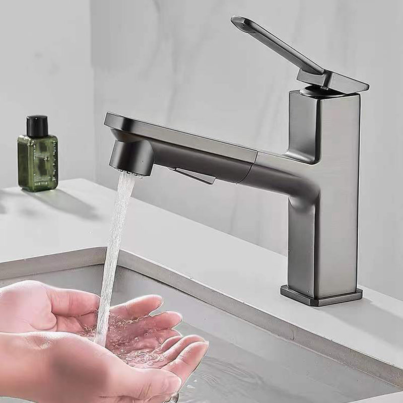 Contemporary Vessel Faucet Lever Handles Low Arc Copper Vessel Faucet Clearhalo 'Bathroom Remodel & Bathroom Fixtures' 'Bathroom Sink Faucets' 'Bathroom Sinks & Faucet Components' 'bathroom_sink_faucets' 'Home Improvement' 'home_improvement' 'home_improvement_bathroom_sink_faucets' 6211599