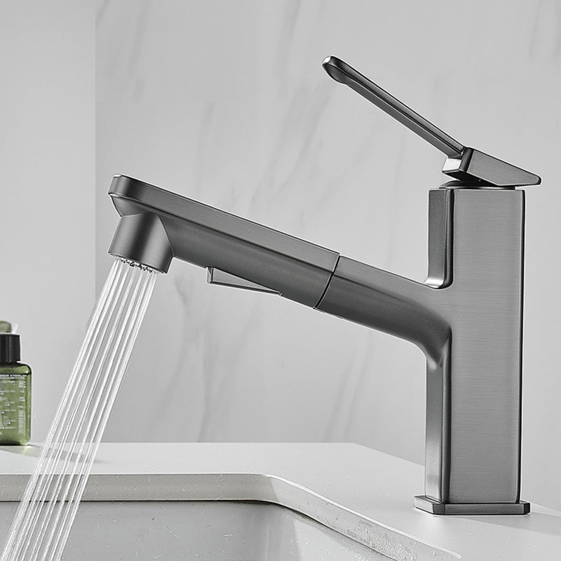 Contemporary Vessel Faucet Lever Handles Low Arc Copper Vessel Faucet Clearhalo 'Bathroom Remodel & Bathroom Fixtures' 'Bathroom Sink Faucets' 'Bathroom Sinks & Faucet Components' 'bathroom_sink_faucets' 'Home Improvement' 'home_improvement' 'home_improvement_bathroom_sink_faucets' 6211604