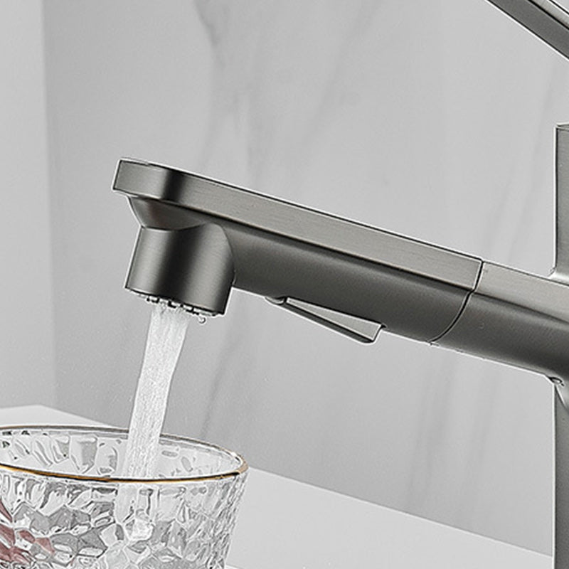 Contemporary Vessel Faucet Lever Handles Low Arc Copper Vessel Faucet Clearhalo 'Bathroom Remodel & Bathroom Fixtures' 'Bathroom Sink Faucets' 'Bathroom Sinks & Faucet Components' 'bathroom_sink_faucets' 'Home Improvement' 'home_improvement' 'home_improvement_bathroom_sink_faucets' 6211610