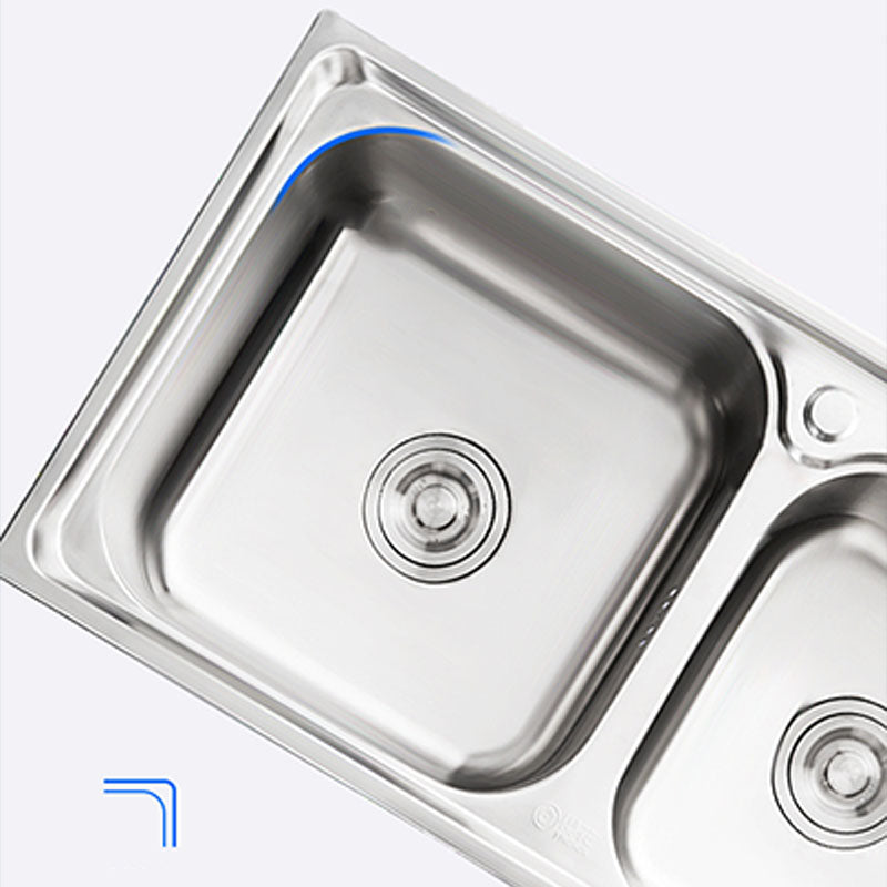 Modern Workstation Ledge Stainless Steel with Faucet and Soap Dispenser Sink Clearhalo 'Home Improvement' 'home_improvement' 'home_improvement_kitchen_sinks' 'Kitchen Remodel & Kitchen Fixtures' 'Kitchen Sinks & Faucet Components' 'Kitchen Sinks' 'kitchen_sinks' 6211763