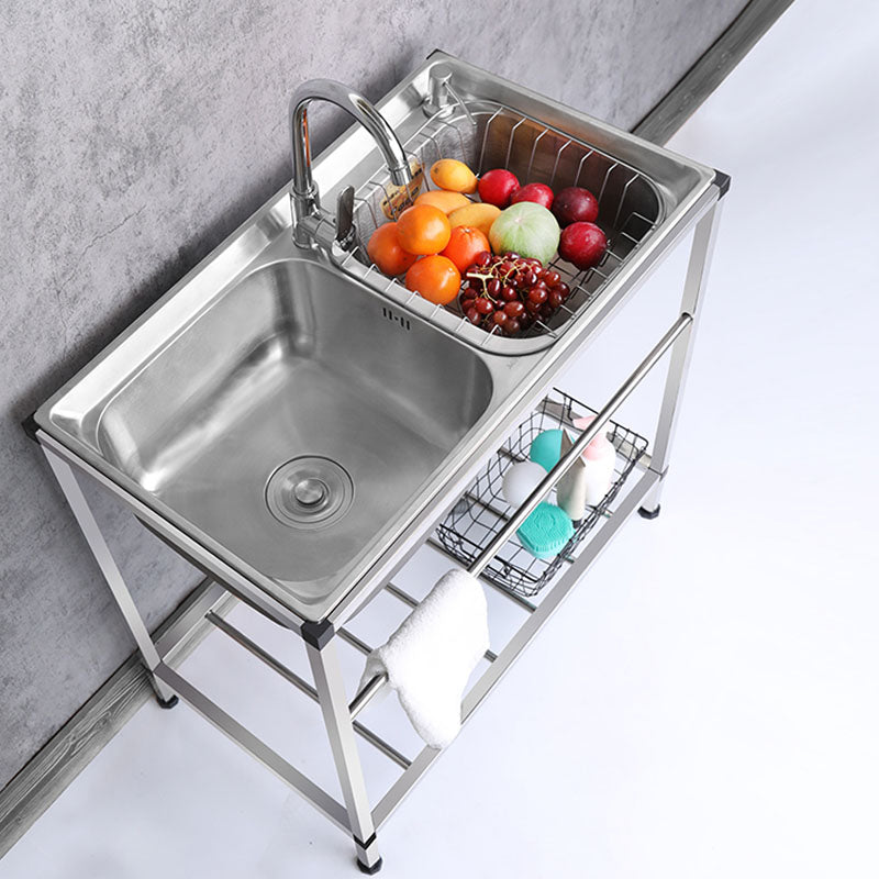 Modern Workstation Ledge Stainless Steel with Faucet and Soap Dispenser Sink Clearhalo 'Home Improvement' 'home_improvement' 'home_improvement_kitchen_sinks' 'Kitchen Remodel & Kitchen Fixtures' 'Kitchen Sinks & Faucet Components' 'Kitchen Sinks' 'kitchen_sinks' 6211780