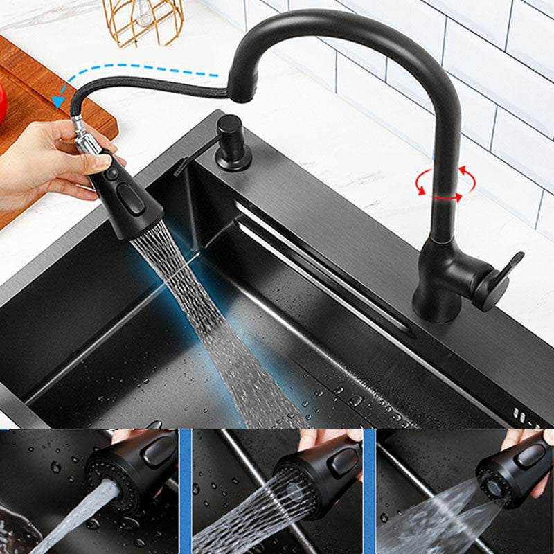 Contemporary Kitchen Sink Stainless Steel Kitchen Sink with Drain Assembly Clearhalo 'Home Improvement' 'home_improvement' 'home_improvement_kitchen_sinks' 'Kitchen Remodel & Kitchen Fixtures' 'Kitchen Sinks & Faucet Components' 'Kitchen Sinks' 'kitchen_sinks' 6211911