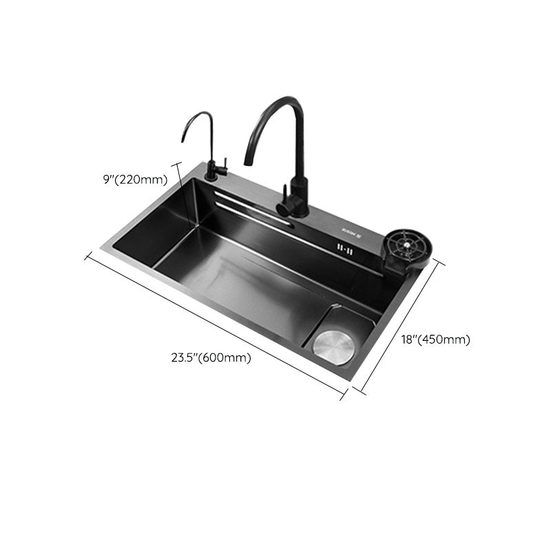 Contemporary Kitchen Sink Stainless Steel Kitchen Sink with Drain Assembly Clearhalo 'Home Improvement' 'home_improvement' 'home_improvement_kitchen_sinks' 'Kitchen Remodel & Kitchen Fixtures' 'Kitchen Sinks & Faucet Components' 'Kitchen Sinks' 'kitchen_sinks' 6211914