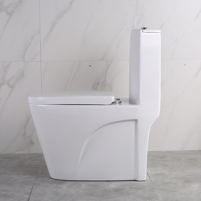 Contemporary Elongated Toilet Bowl Gravity Flush Toilet with Seat for Bathroom 8" Clearhalo 'Bathroom Remodel & Bathroom Fixtures' 'Home Improvement' 'home_improvement' 'home_improvement_toilets' 'Toilets & Bidets' 'Toilets' 6212596