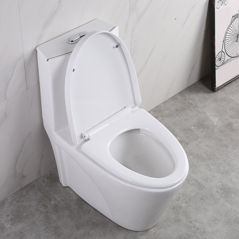 Contemporary Elongated Toilet Bowl Gravity Flush Toilet with Seat for Bathroom 16" Clearhalo 'Bathroom Remodel & Bathroom Fixtures' 'Home Improvement' 'home_improvement' 'home_improvement_toilets' 'Toilets & Bidets' 'Toilets' 6212597