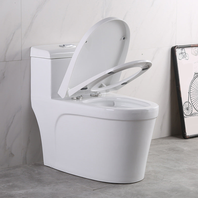 White Modern Flush Toilet Ceramic Elong One-Piece Toilet with Slow Close Seat 12" Clearhalo 'Bathroom Remodel & Bathroom Fixtures' 'Home Improvement' 'home_improvement' 'home_improvement_toilets' 'Toilets & Bidets' 'Toilets' 6212670