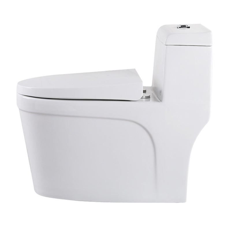 White Modern Flush Toilet Ceramic Elong One-Piece Toilet with Slow Close Seat 10" Clearhalo 'Bathroom Remodel & Bathroom Fixtures' 'Home Improvement' 'home_improvement' 'home_improvement_toilets' 'Toilets & Bidets' 'Toilets' 6212674