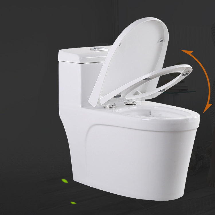 White Modern Flush Toilet Ceramic Elong One-Piece Toilet with Slow Close Seat Clearhalo 'Bathroom Remodel & Bathroom Fixtures' 'Home Improvement' 'home_improvement' 'home_improvement_toilets' 'Toilets & Bidets' 'Toilets' 6212680