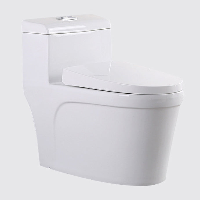 White Modern Flush Toilet Ceramic Elong One-Piece Toilet with Slow Close Seat Clearhalo 'Bathroom Remodel & Bathroom Fixtures' 'Home Improvement' 'home_improvement' 'home_improvement_toilets' 'Toilets & Bidets' 'Toilets' 6212684