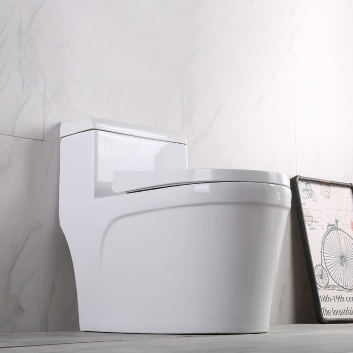 White Modern Flush Toilet Ceramic Elong One-Piece Toilet with Slow Close Seat Clearhalo 'Bathroom Remodel & Bathroom Fixtures' 'Home Improvement' 'home_improvement' 'home_improvement_toilets' 'Toilets & Bidets' 'Toilets' 6212686