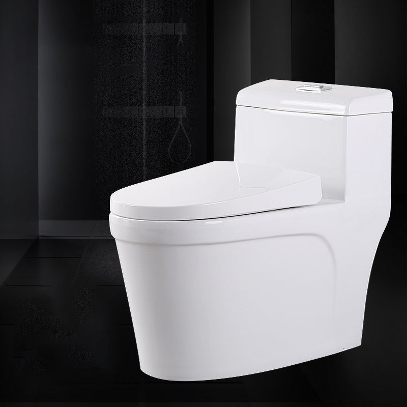 White Modern Flush Toilet Ceramic Elong One-Piece Toilet with Slow Close Seat Clearhalo 'Bathroom Remodel & Bathroom Fixtures' 'Home Improvement' 'home_improvement' 'home_improvement_toilets' 'Toilets & Bidets' 'Toilets' 6212687