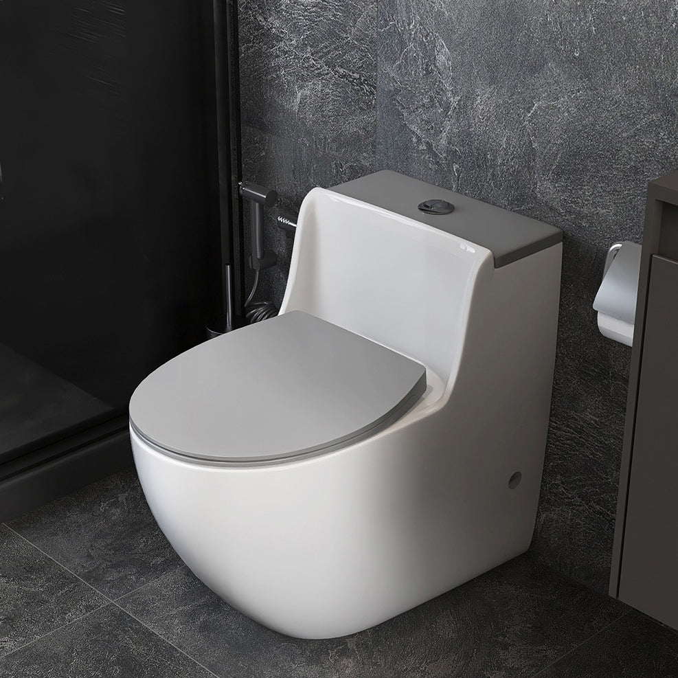 Modern Elongated Toilet Bowl Siphon Jet Flush Toilet with Seat Clearhalo 'Bathroom Remodel & Bathroom Fixtures' 'Home Improvement' 'home_improvement' 'home_improvement_toilets' 'Toilets & Bidets' 'Toilets' 6212741