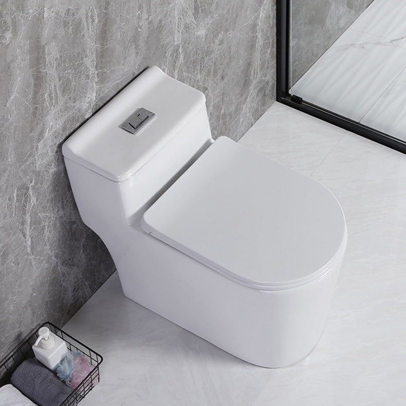 Modern Siphon Jet Toilet Floor Mount Flush Toilet with Toilet Seat 15"L x 27"W x 24"H Clearhalo 'Bathroom Remodel & Bathroom Fixtures' 'Home Improvement' 'home_improvement' 'home_improvement_toilets' 'Toilets & Bidets' 'Toilets' 6213956