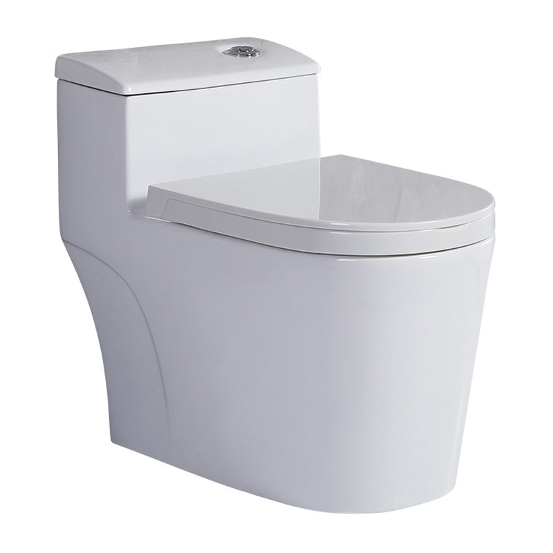 Modern Siphon Jet Toilet Floor Mount Flush Toilet with Toilet Seat Clearhalo 'Bathroom Remodel & Bathroom Fixtures' 'Home Improvement' 'home_improvement' 'home_improvement_toilets' 'Toilets & Bidets' 'Toilets' 6213959