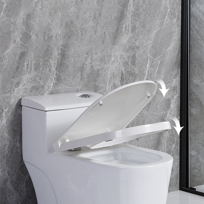 Modern Siphon Jet Toilet Floor Mount Flush Toilet with Toilet Seat Clearhalo 'Bathroom Remodel & Bathroom Fixtures' 'Home Improvement' 'home_improvement' 'home_improvement_toilets' 'Toilets & Bidets' 'Toilets' 6213967