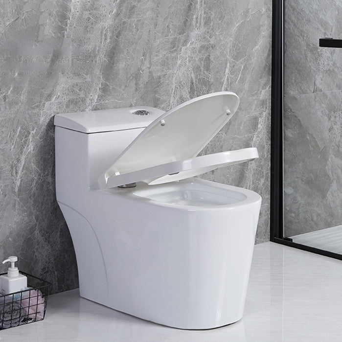 Modern Siphon Jet Toilet Floor Mount Flush Toilet with Toilet Seat Clearhalo 'Bathroom Remodel & Bathroom Fixtures' 'Home Improvement' 'home_improvement' 'home_improvement_toilets' 'Toilets & Bidets' 'Toilets' 6213969