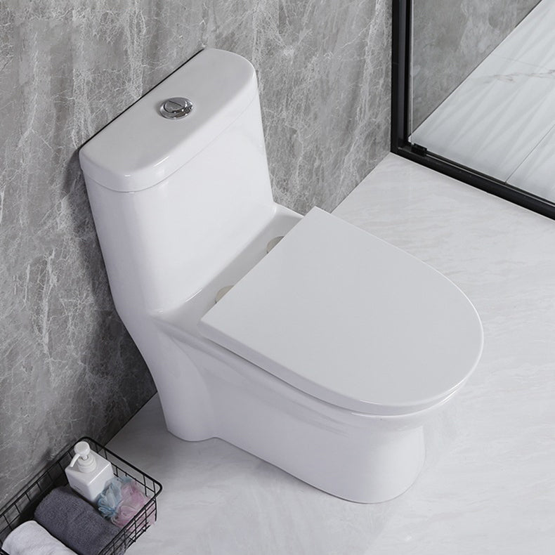Modern Siphon Jet Toilet Floor Mount Flush Toilet with Toilet Seat 15"L x 27"W x 29"H Clearhalo 'Bathroom Remodel & Bathroom Fixtures' 'Home Improvement' 'home_improvement' 'home_improvement_toilets' 'Toilets & Bidets' 'Toilets' 6213983