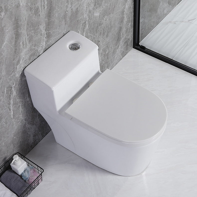 Modern Siphon Jet Toilet Floor Mount Flush Toilet with Toilet Seat Clearhalo 'Bathroom Remodel & Bathroom Fixtures' 'Home Improvement' 'home_improvement' 'home_improvement_toilets' 'Toilets & Bidets' 'Toilets' 6213984