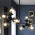 8 Bulbs Branch Shape Pendant Light Fixture Modern Black Clear Glass Chandelier for Living Room Black Clearhalo 'Ceiling Lights' 'Chandeliers' 'Glass shade' 'Glass' 'Industrial Chandeliers' 'Industrial' 'Middle Century Chandeliers' 'Tiffany' Lighting' 622172