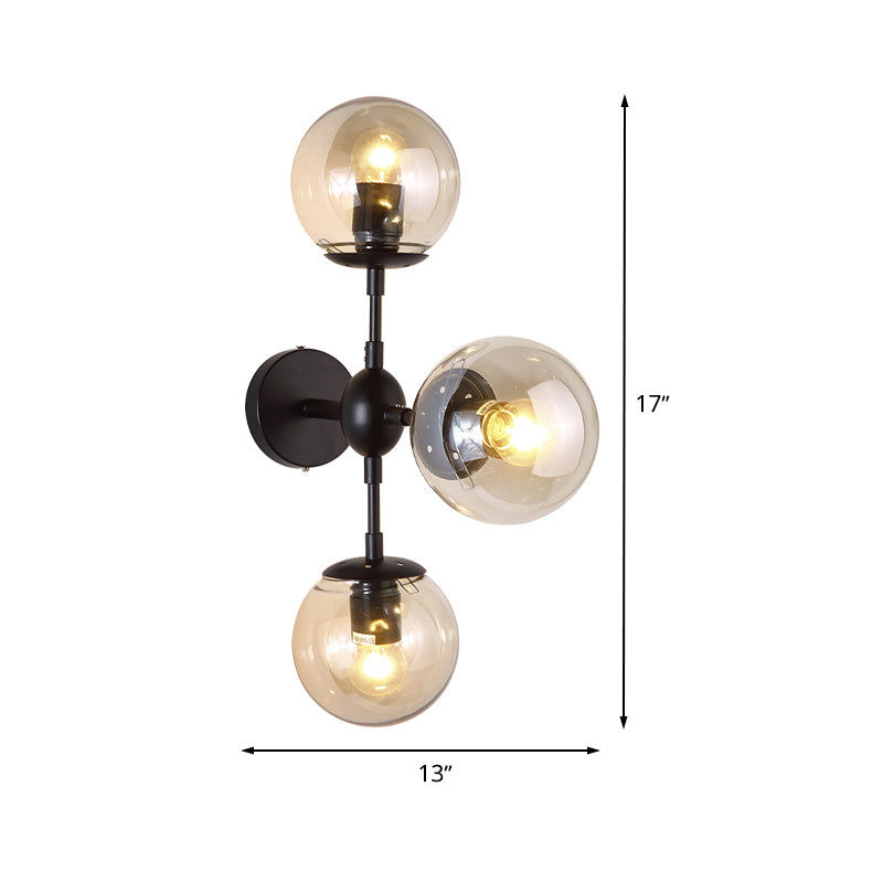 One Bulb Wall Sconce with Round Shade Clear Glass Modern Living Room Lighting Fixture Clearhalo 'Art deco wall lights' 'Cast Iron' 'Glass' 'Industrial wall lights' 'Industrial' 'Middle century wall lights' 'Modern' 'Rustic wall lights' 'Tiffany' 'Traditional wall lights' 'Wall Lamps & Sconces' 'Wall Lights' Lighting' 622206