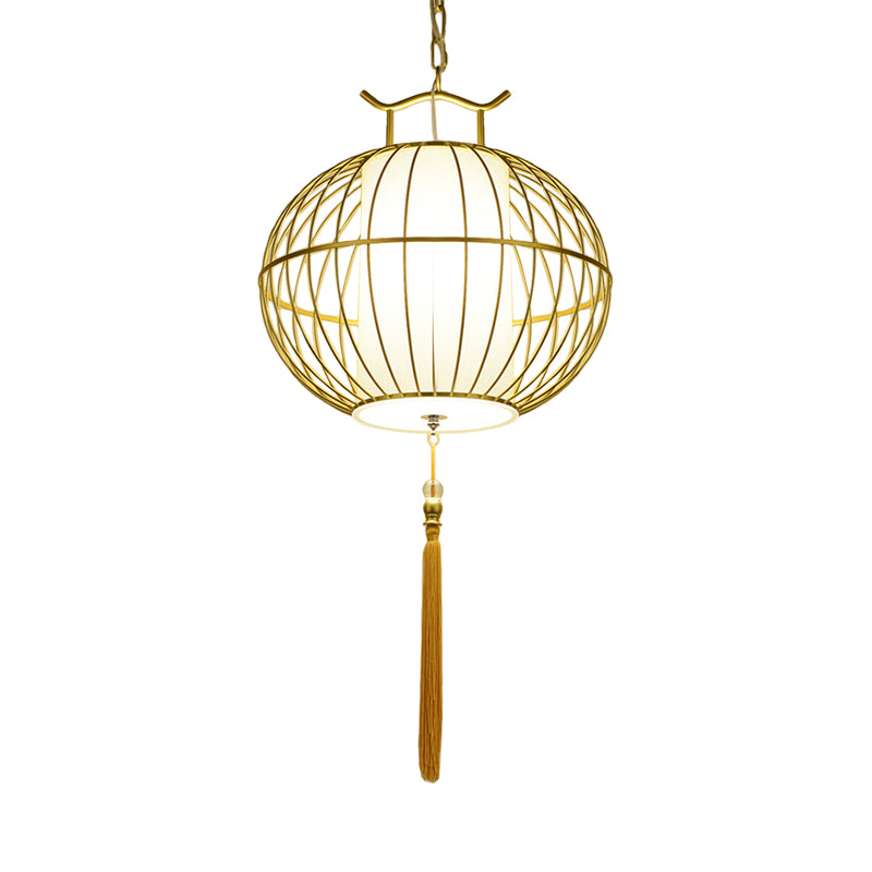 Chinese Style 1 Light Hanging Pendant Light with Bamboo Shade Black/Gold Lantern Ceiling Light for Indoor, 16"/21.5" W Clearhalo 'Ceiling Lights' 'Modern Pendants' 'Modern' 'Pendant Lights' 'Pendants' Lighting' 622254