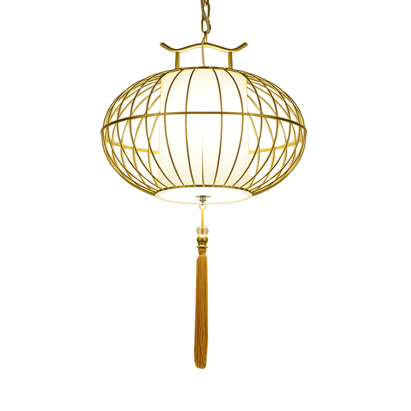 Chinese Style 1 Light Hanging Pendant Light with Bamboo Shade Black/Gold Lantern Ceiling Light for Indoor, 16"/21.5" W Clearhalo 'Ceiling Lights' 'Modern Pendants' 'Modern' 'Pendant Lights' 'Pendants' Lighting' 622257