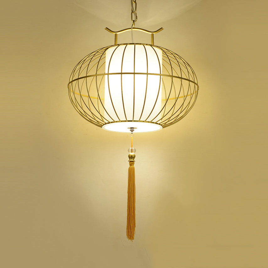 Chinese Style 1 Light Hanging Pendant Light with Bamboo Shade Black/Gold Lantern Ceiling Light for Indoor, 16"/21.5" W Clearhalo 'Ceiling Lights' 'Modern Pendants' 'Modern' 'Pendant Lights' 'Pendants' Lighting' 622258