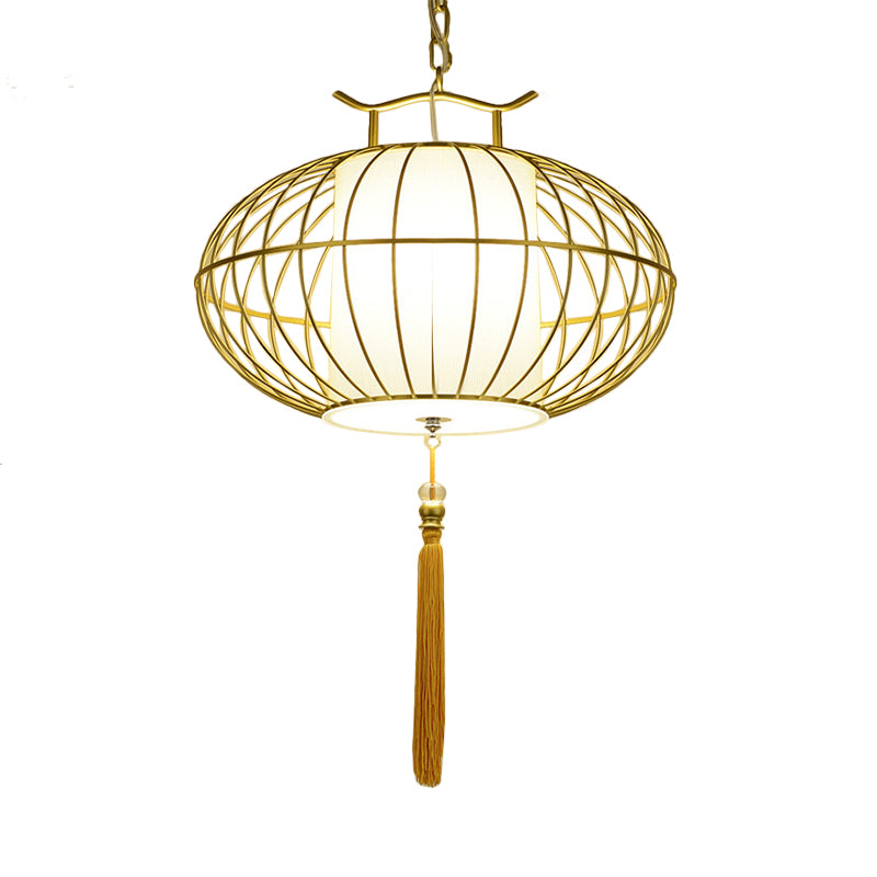 Chinese Style 1 Light Hanging Pendant Light with Bamboo Shade Black/Gold Lantern Ceiling Light for Indoor, 16"/21.5" W Clearhalo 'Ceiling Lights' 'Modern Pendants' 'Modern' 'Pendant Lights' 'Pendants' Lighting' 622261