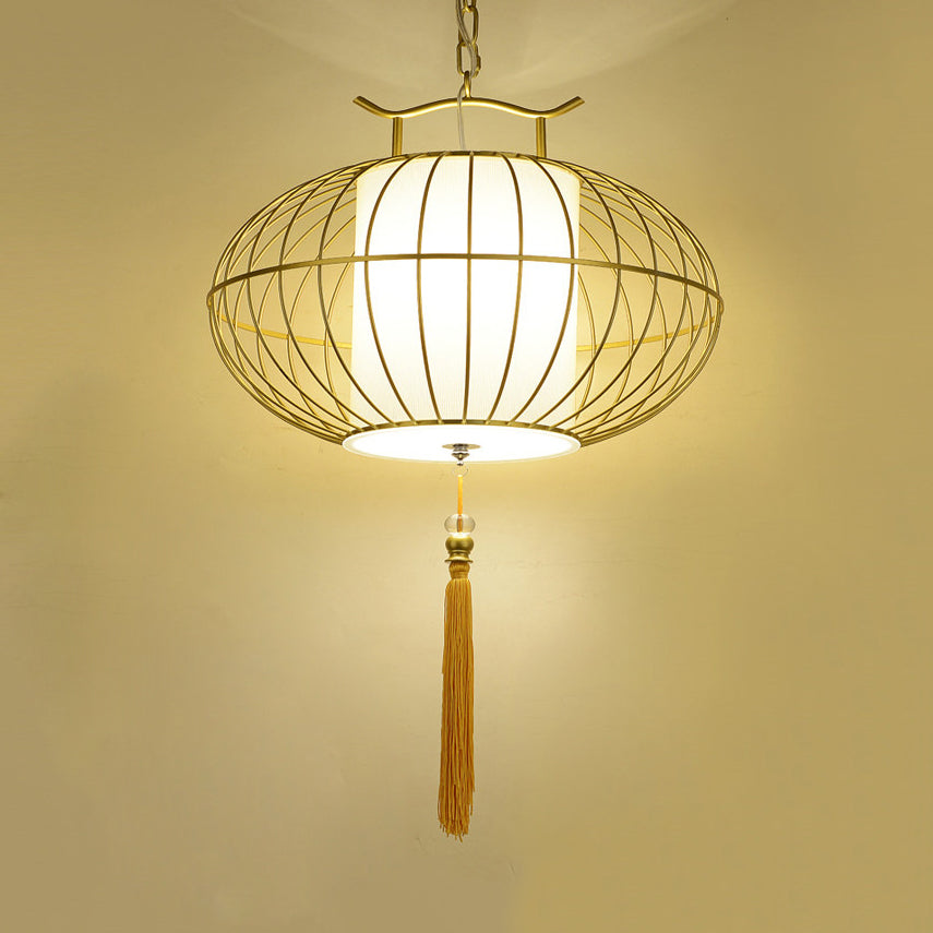 Chinese Style 1 Light Hanging Pendant Light with Bamboo Shade Black/Gold Lantern Ceiling Light for Indoor, 16"/21.5" W Clearhalo 'Ceiling Lights' 'Modern Pendants' 'Modern' 'Pendant Lights' 'Pendants' Lighting' 622262