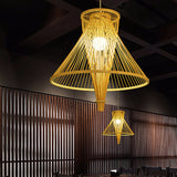 Bamboo Lantern Pendant Light Simple Style Hanging Lamp in Beige for Dining Room Clearhalo 'Ceiling Lights' 'Pendant Lights' 'Pendants' Lighting' 622335