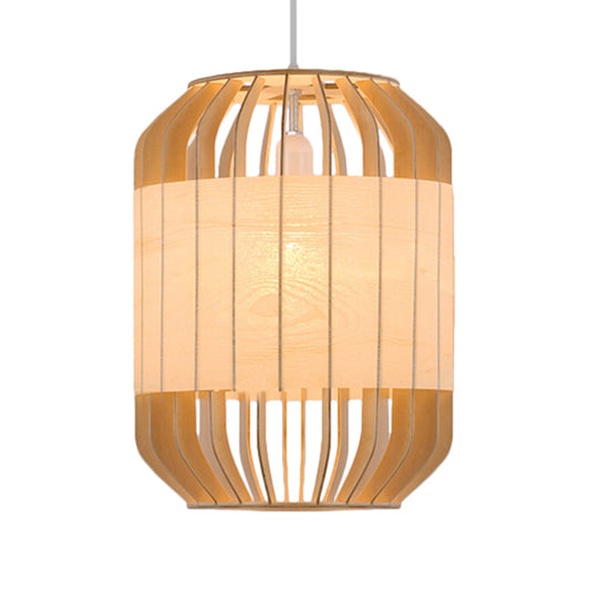 Beige Hanging Light Contemporary Bamboo Pendant Light Fixture for Dining Room Clearhalo 'Ceiling Lights' 'Pendant Lights' 'Pendants' Lighting' 622438