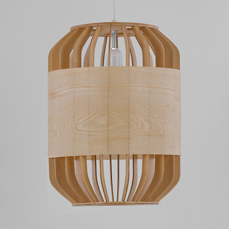 Beige Hanging Light Contemporary Bamboo Pendant Light Fixture for Dining Room Clearhalo 'Ceiling Lights' 'Pendant Lights' 'Pendants' Lighting' 622439