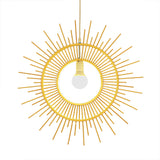 Bamboo Sun Shaped Hanging Lamp Modern Style 25.5"/29.5" W 1 Head Beige Hanging Pendant Light for Restaurant Clearhalo 'Ceiling Lights' 'Pendant Lights' 'Pendants' Lighting' 622444