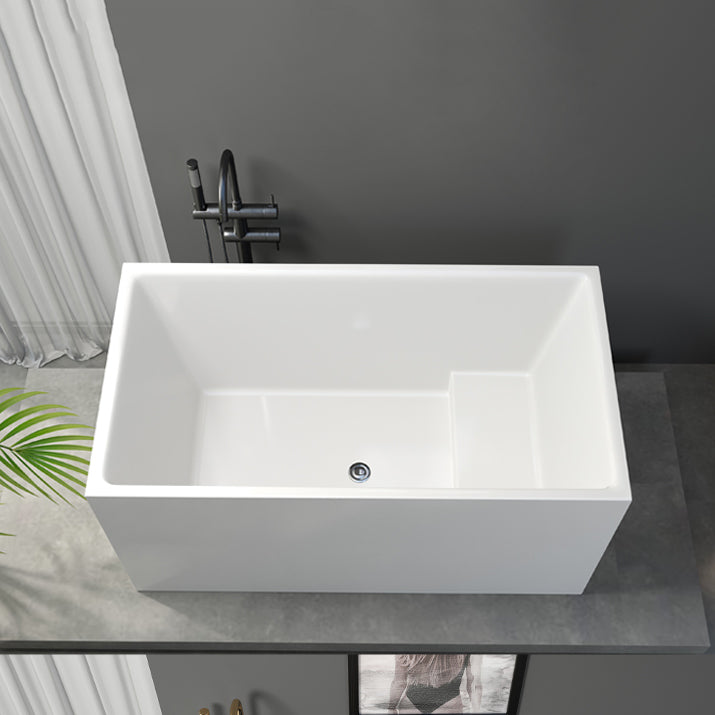 Contemporary Soaking Freestanding Bathtub Acrylic Rectangular with Center Drain 41"L x 27"W x 24"H Clearhalo 'Bathroom Remodel & Bathroom Fixtures' 'Bathtubs' 'Home Improvement' 'home_improvement' 'home_improvement_bathtubs' 'Showers & Bathtubs' 6226054