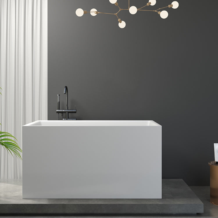 Contemporary Soaking Freestanding Bathtub Acrylic Rectangular with Center Drain 43"L x 24"W x 27"H Clearhalo 'Bathroom Remodel & Bathroom Fixtures' 'Bathtubs' 'Home Improvement' 'home_improvement' 'home_improvement_bathtubs' 'Showers & Bathtubs' 6226055