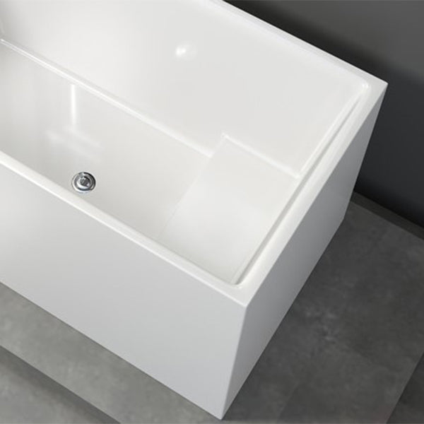 Contemporary Soaking Freestanding Bathtub Acrylic Rectangular with Center Drain Clearhalo 'Bathroom Remodel & Bathroom Fixtures' 'Bathtubs' 'Home Improvement' 'home_improvement' 'home_improvement_bathtubs' 'Showers & Bathtubs' 6226057