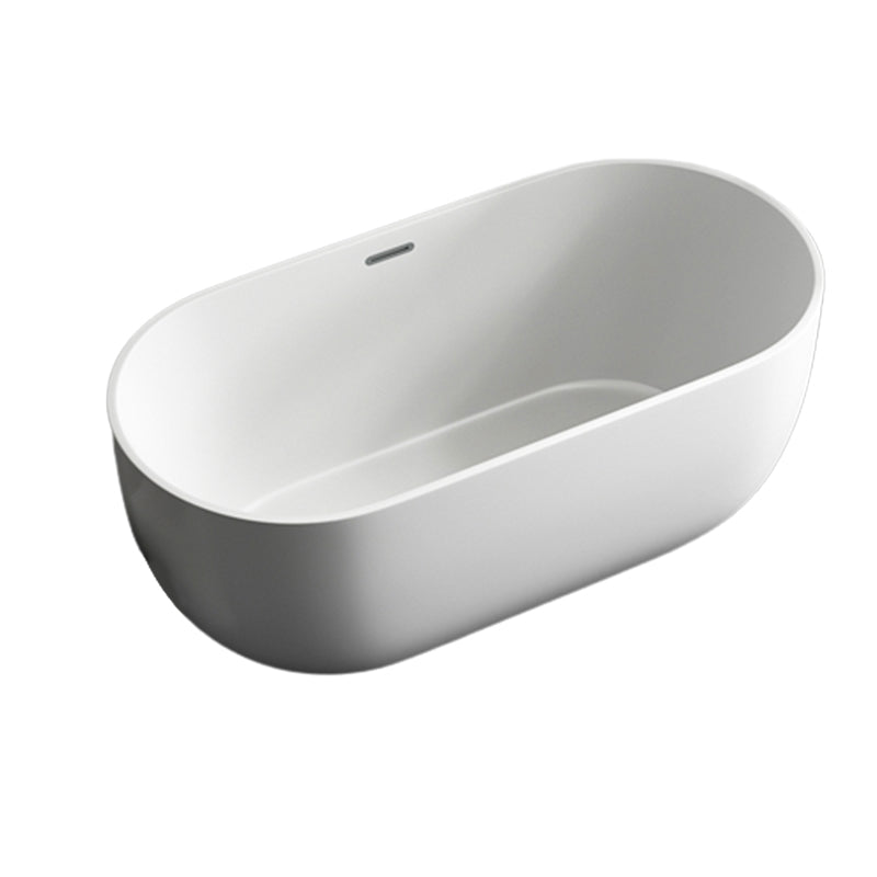 Modern Acrylic-Fiberglass Oval Bathtub Freestanding Soaking Bathtub with Center Drain Clearhalo 'Bathroom Remodel & Bathroom Fixtures' 'Bathtubs' 'Home Improvement' 'home_improvement' 'home_improvement_bathtubs' 'Showers & Bathtubs' 6226115