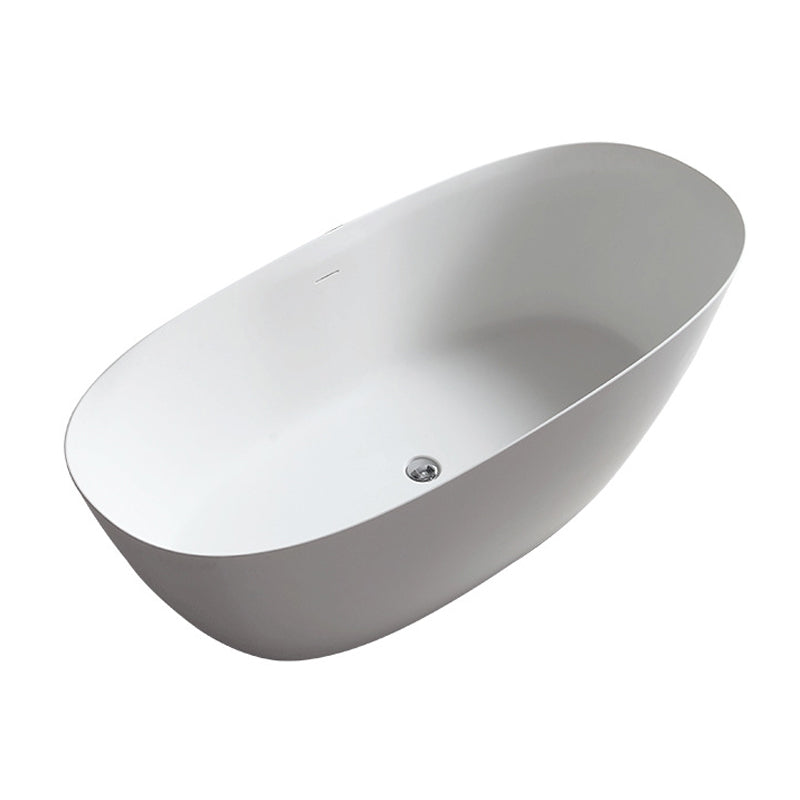 Contemporary White Bath Tub with Overflow Trim Oval Soaking Tub for Home Clearhalo 'Bathroom Remodel & Bathroom Fixtures' 'Bathtubs' 'Home Improvement' 'home_improvement' 'home_improvement_bathtubs' 'Showers & Bathtubs' 6226149