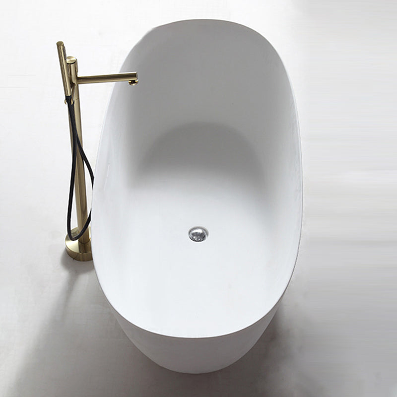 Contemporary White Bath Tub with Overflow Trim Oval Soaking Tub for Home Clearhalo 'Bathroom Remodel & Bathroom Fixtures' 'Bathtubs' 'Home Improvement' 'home_improvement' 'home_improvement_bathtubs' 'Showers & Bathtubs' 6226150