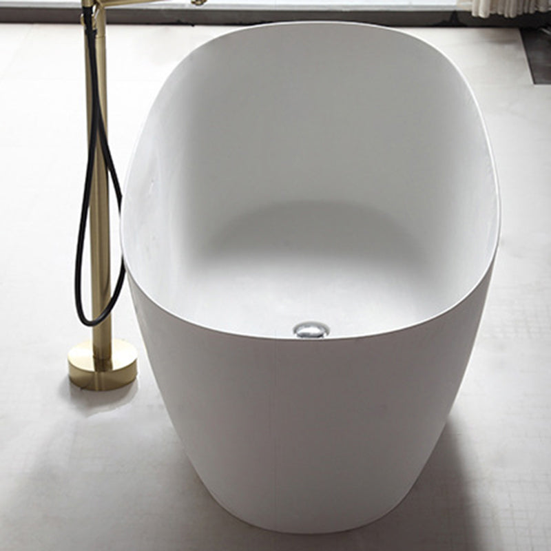 Contemporary White Bath Tub with Overflow Trim Oval Soaking Tub for Home Clearhalo 'Bathroom Remodel & Bathroom Fixtures' 'Bathtubs' 'Home Improvement' 'home_improvement' 'home_improvement_bathtubs' 'Showers & Bathtubs' 6226152