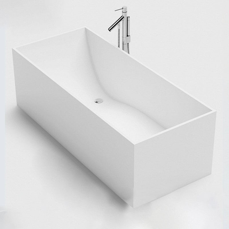 Modern Freestanding Bathtub Stone Rectangle White Soaking Bath Tub Clearhalo 'Bathroom Remodel & Bathroom Fixtures' 'Bathtubs' 'Home Improvement' 'home_improvement' 'home_improvement_bathtubs' 'Showers & Bathtubs' 6226160