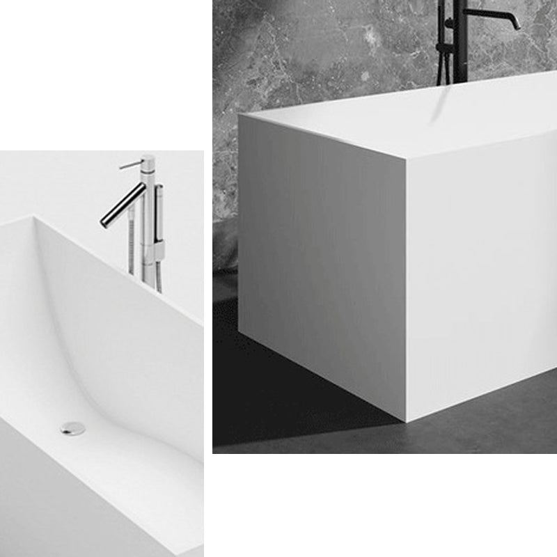 Modern Freestanding Bathtub Stone Rectangle White Soaking Bath Tub Clearhalo 'Bathroom Remodel & Bathroom Fixtures' 'Bathtubs' 'Home Improvement' 'home_improvement' 'home_improvement_bathtubs' 'Showers & Bathtubs' 6226165