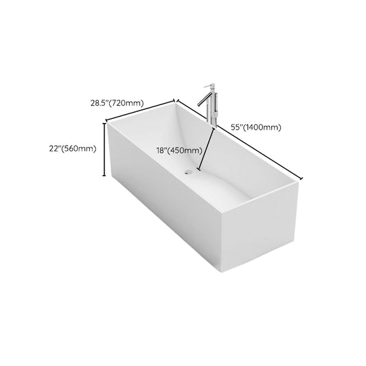 Modern Freestanding Bathtub Stone Rectangle White Soaking Bath Tub Clearhalo 'Bathroom Remodel & Bathroom Fixtures' 'Bathtubs' 'Home Improvement' 'home_improvement' 'home_improvement_bathtubs' 'Showers & Bathtubs' 6226171